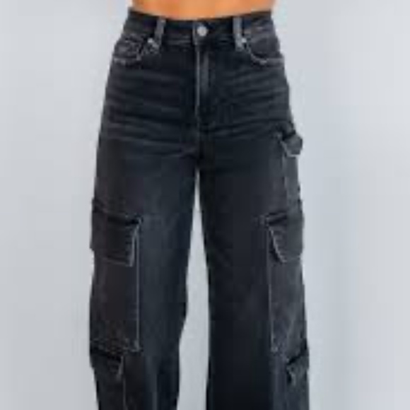 Women's Dark Wash Wide Leg Jeans - Picture 1 of 5
